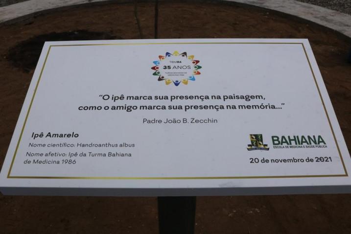 Placa comemorativa inaugurada no dia 20 de novembro.