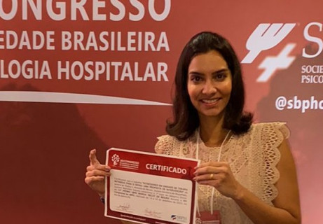 Pesquisadora do programa de pós-graduação da Bahiana conquista 1º prêmio no XIV Congresso da Sociedade Brasileira de Psicologia Hospitalar